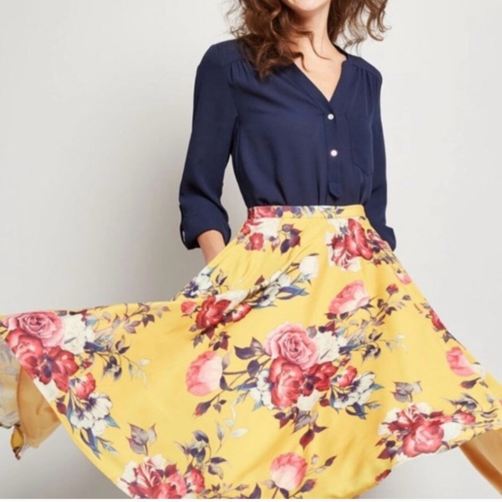 Modcloth Yellow Floral Garment